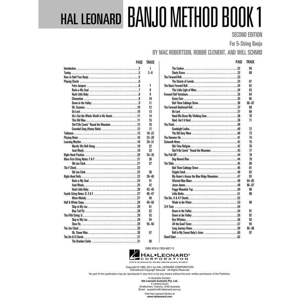 Hal Leonard Banjo Method - Book 1 (Book/Online Audio) [With CD (Audio)] (Revised)