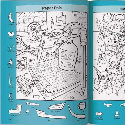 School Puzzles: Activity Book for Kids 6 and Up with Over 100 Puzzles Featuring Classrooms, Field Trips and More, Search and Find Over 1,900 Hidden Ob (Highlights Hidden Pictures) (Spiral Bound)