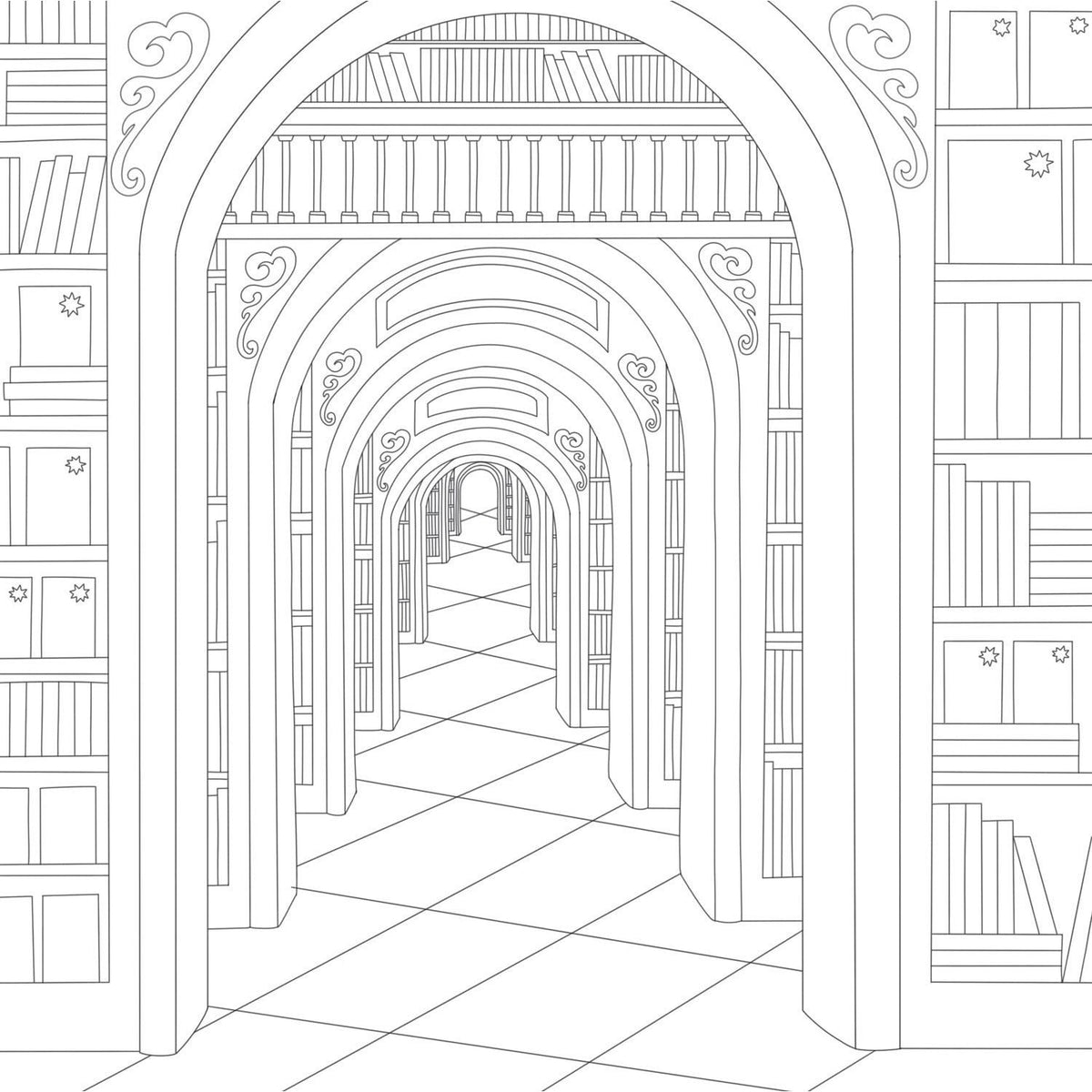 Cozy Bookshops: Colouring Book