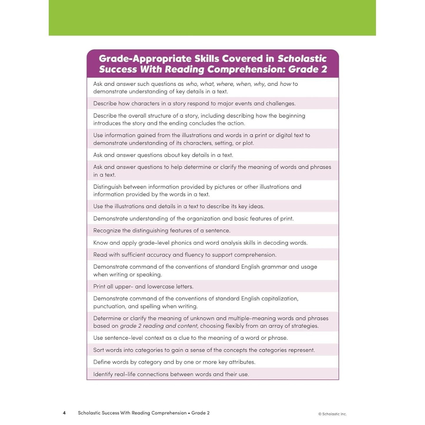 Scholastic Success with Reading Comprehension Grade 2 Workbook