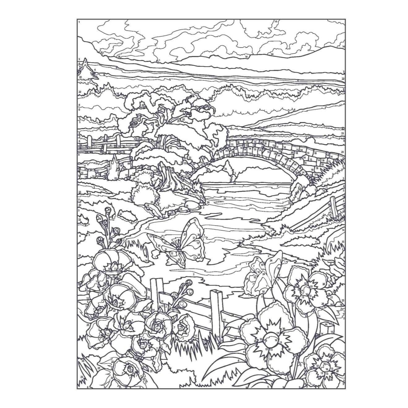 Creative Haven Country Scenes Color by Number Coloring Book