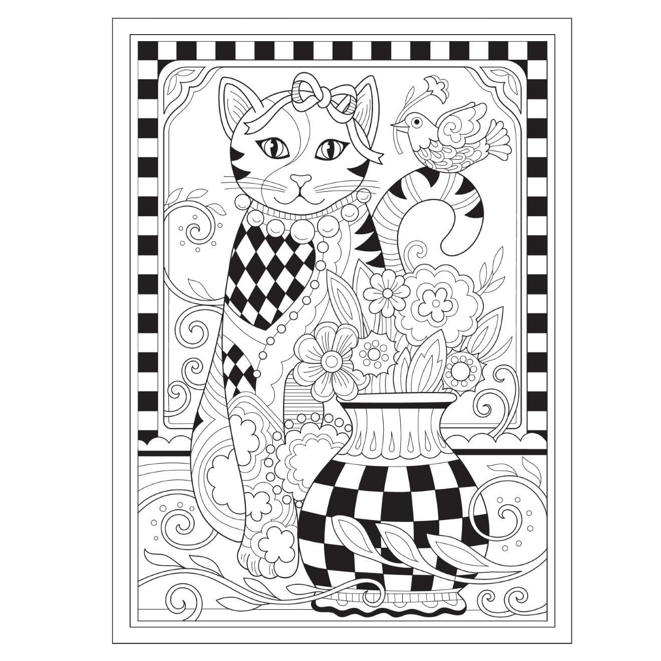 Creative Haven Country Cats & City Kitties Coloring Book