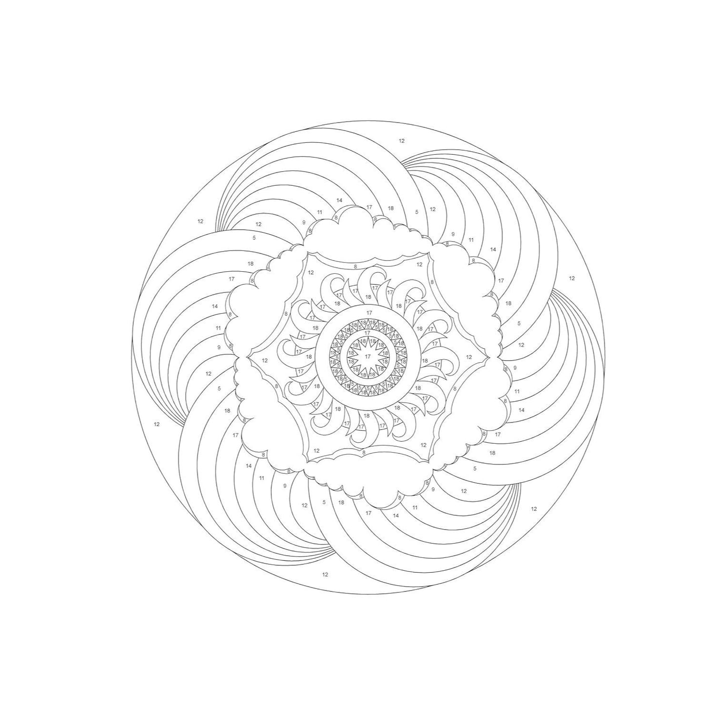 Creative Haven Mandalas Color by Number Coloring Book (First Edition, First)