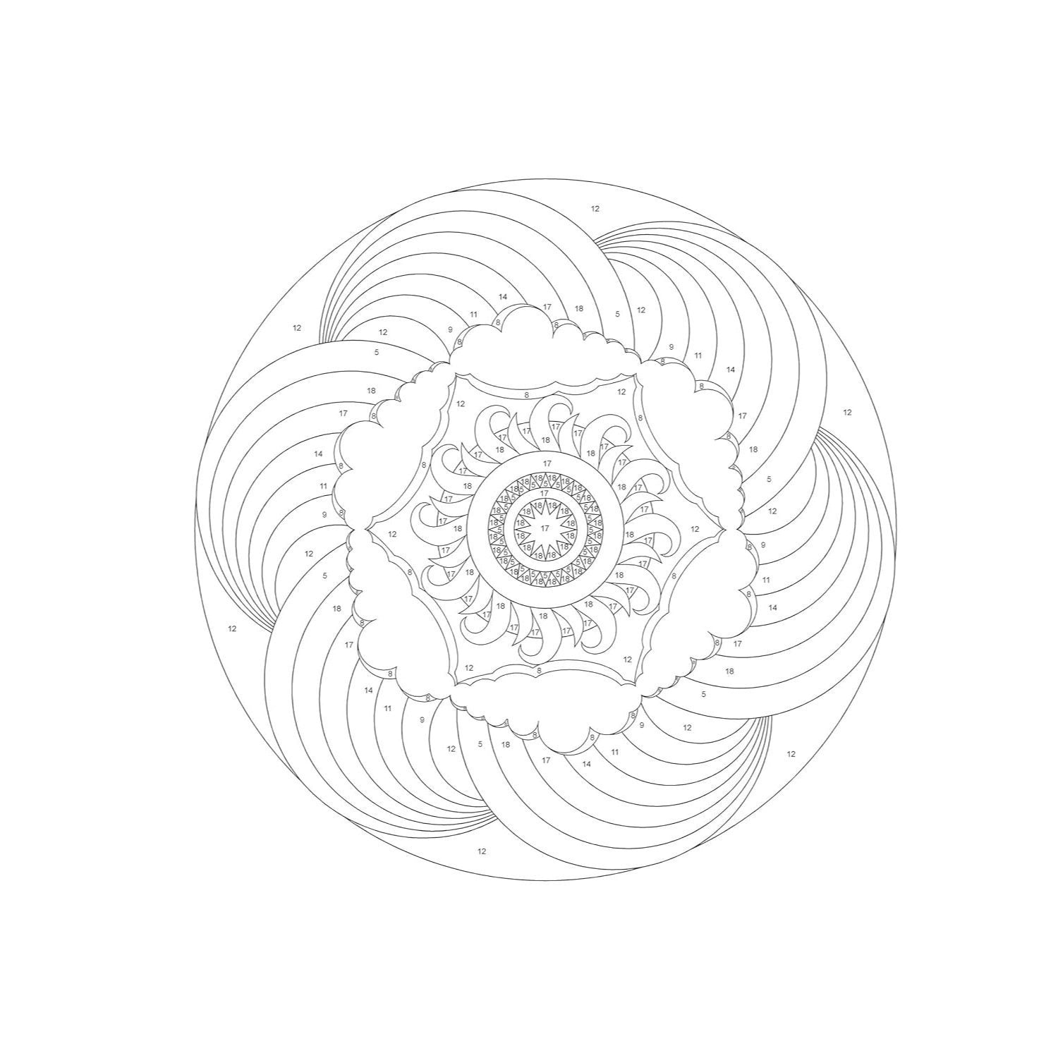 Creative Haven Mandalas Color by Number Coloring Book (First Edition, First)