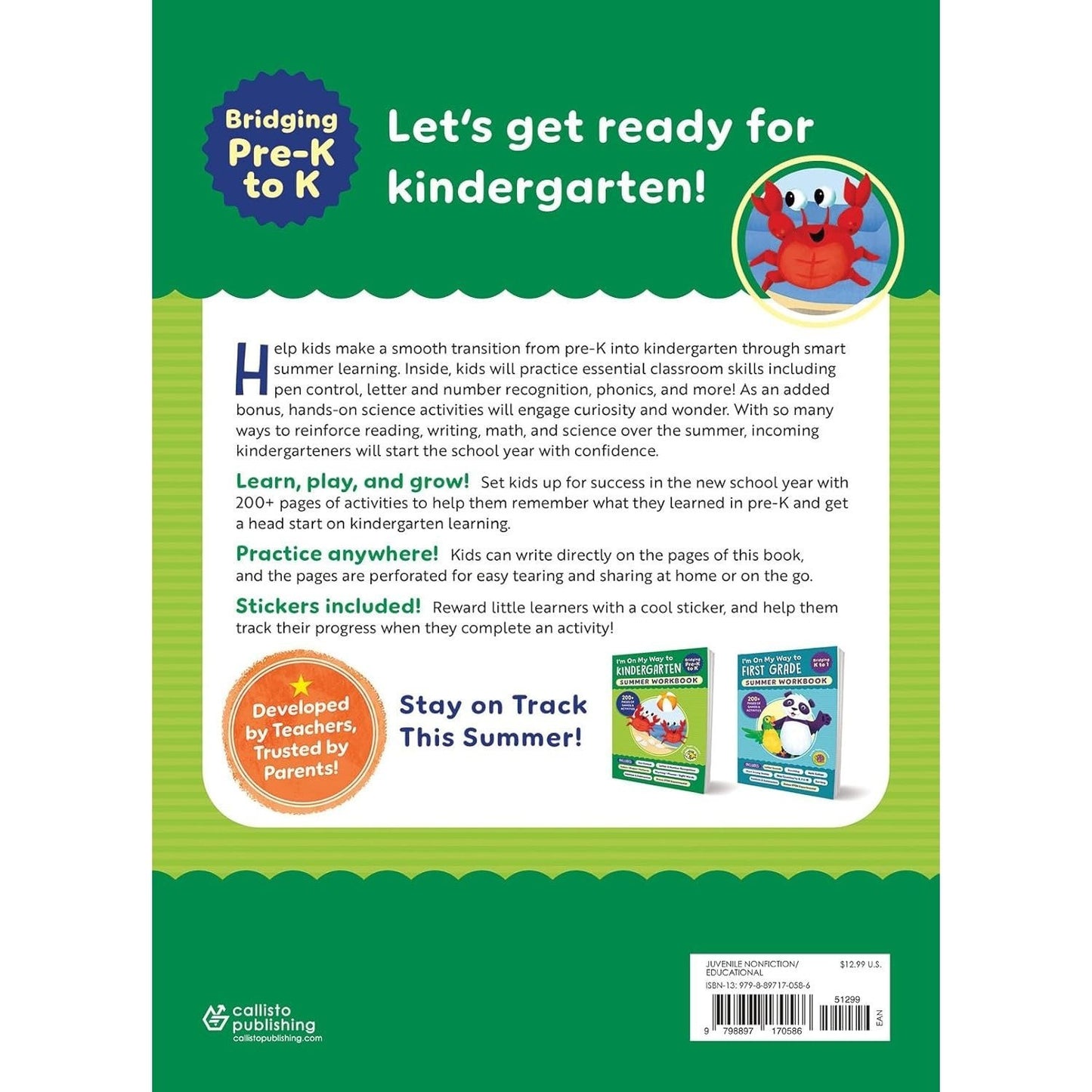 I'm on My Way to Kindergarten Summer Workbook: 200+ Pages of Games & Activities