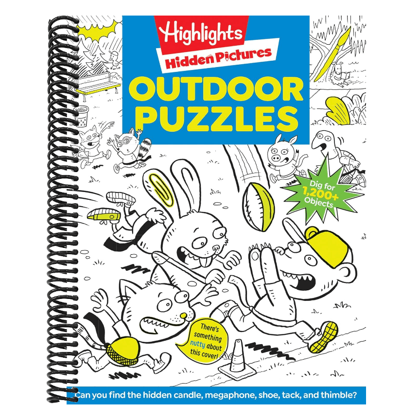 Outdoor Puzzles: Outdoor Activity Book Featuring Forests, Parks and More, Camping Game and Puzzle Book for Kids Ages 6-12 (Highlights Hidden Pictures) (Spiral Bound)