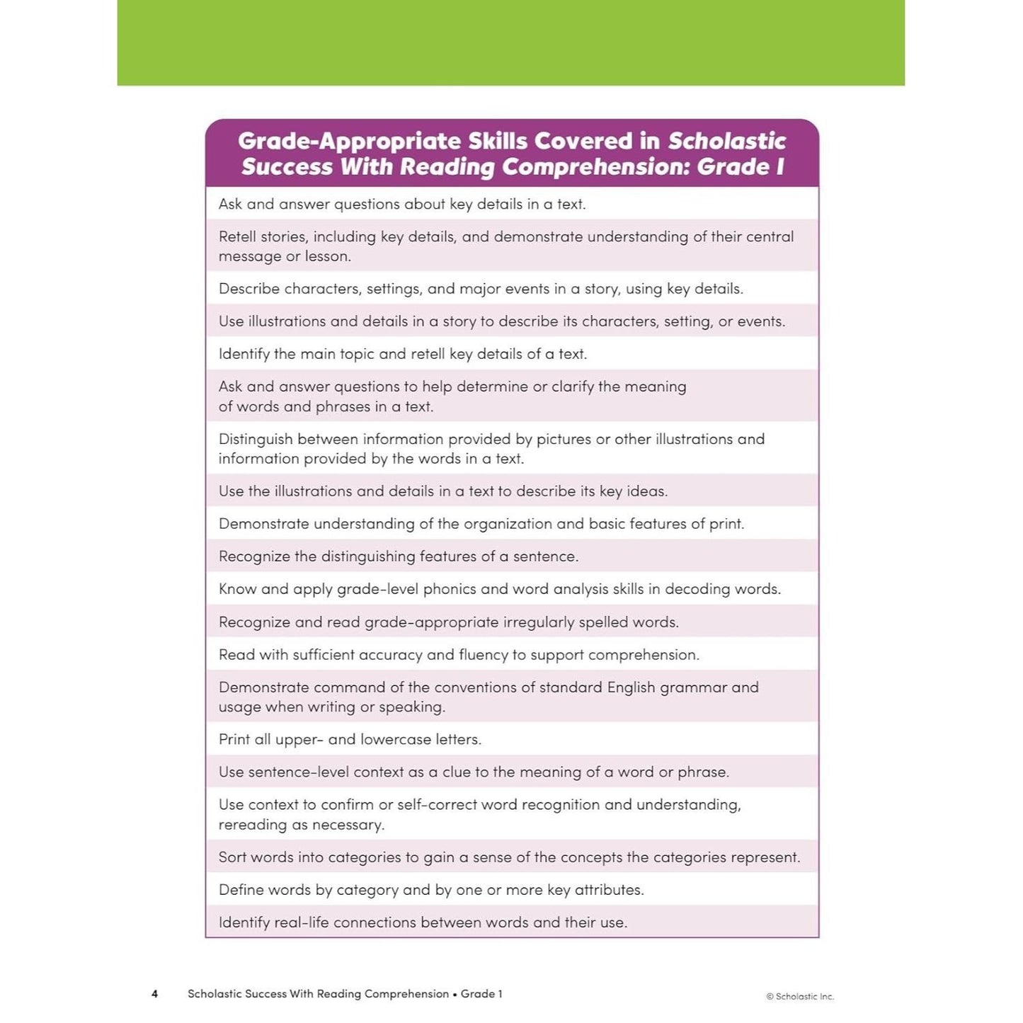 Scholastic Success with Reading Comprehension Grade 1 Workbook