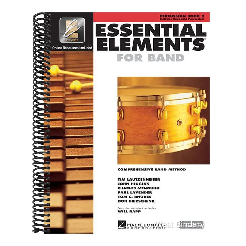 Essential Elements for Band - Percussion and Keyboard Percussion Book 2 with Eei Hal Leonard Method Book with Online Learning and Play-Along Tracks Be