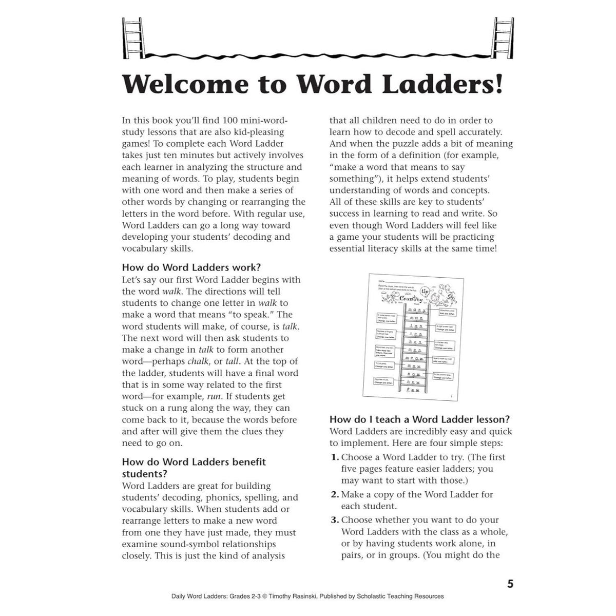 Daily Word Ladders: Grades 2-3: 100 Reproducible Word Study Lessons That Help Kids Boost Reading, Vocabulary, Spelling & Phonics Skills--Independently