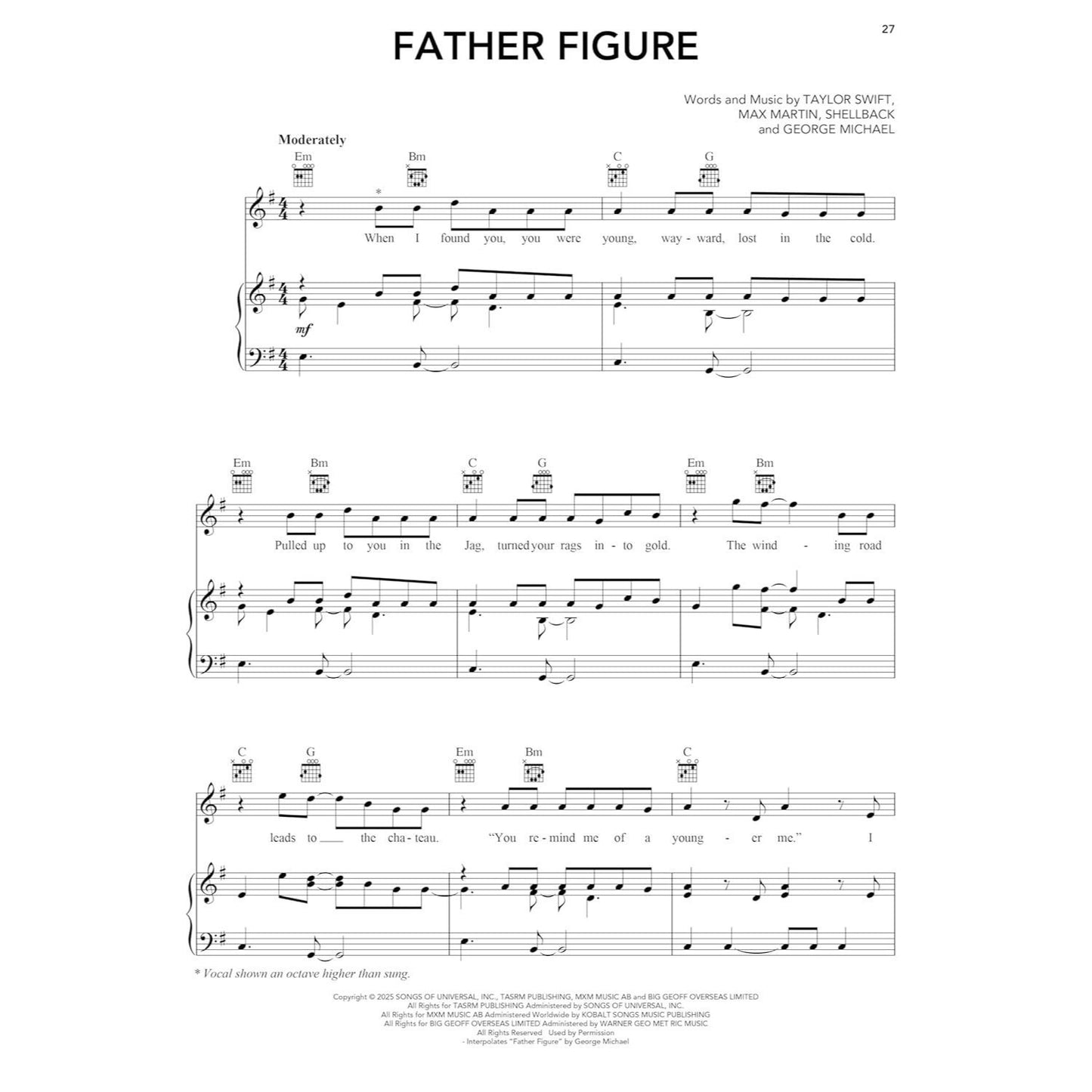 Taylor Swift - The Life of a Showgirl: All 12 Songs from the Album Arranged for Piano, Voice, and Guitar