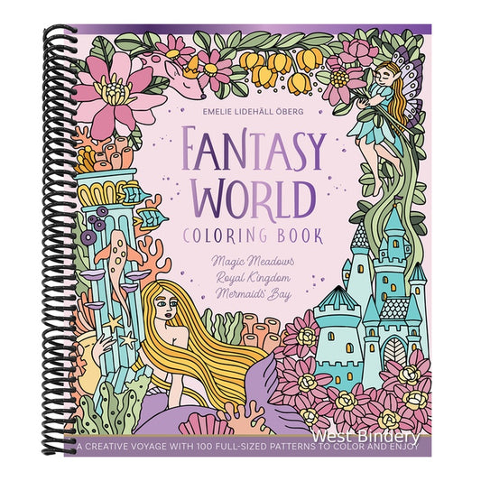 Fantasy World Coloring Book Magic Meadows - Royal Kingdom - Mermaids' Bay: A Creative Voyage with 100 Full-Sized Patterns to Color and Enjoy