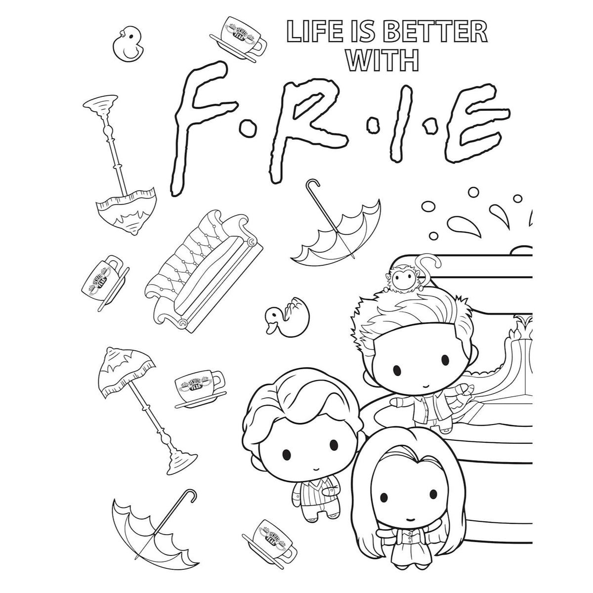 The Official Friends Coloring Book: The One with 100 Images to Color! (Spiral Bound)