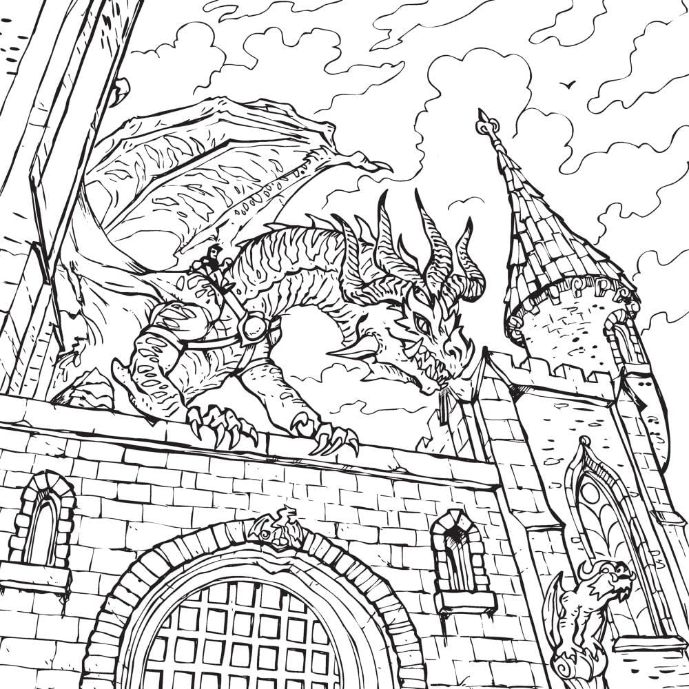Dragon Riders: A Fantasy Coloring Book
