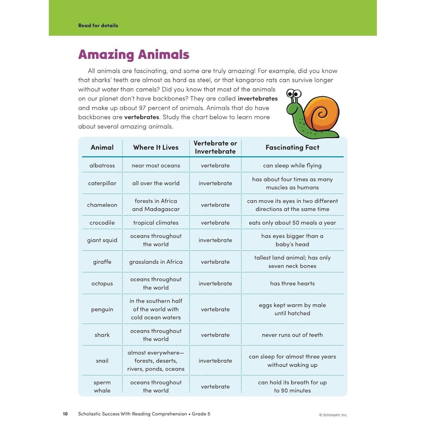 Scholastic Success with Reading Comprehension Grade 5 Workbook