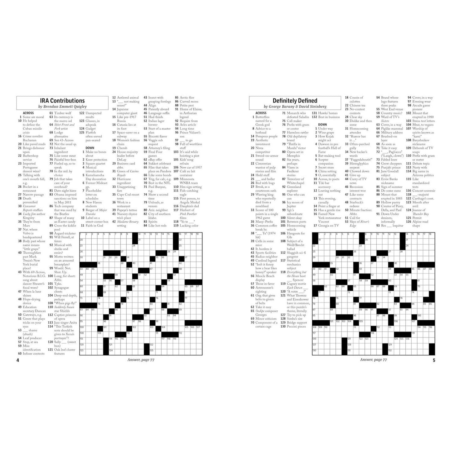 Newsworthy Sunday Crosswords: As Seen in the Wall Street Journal