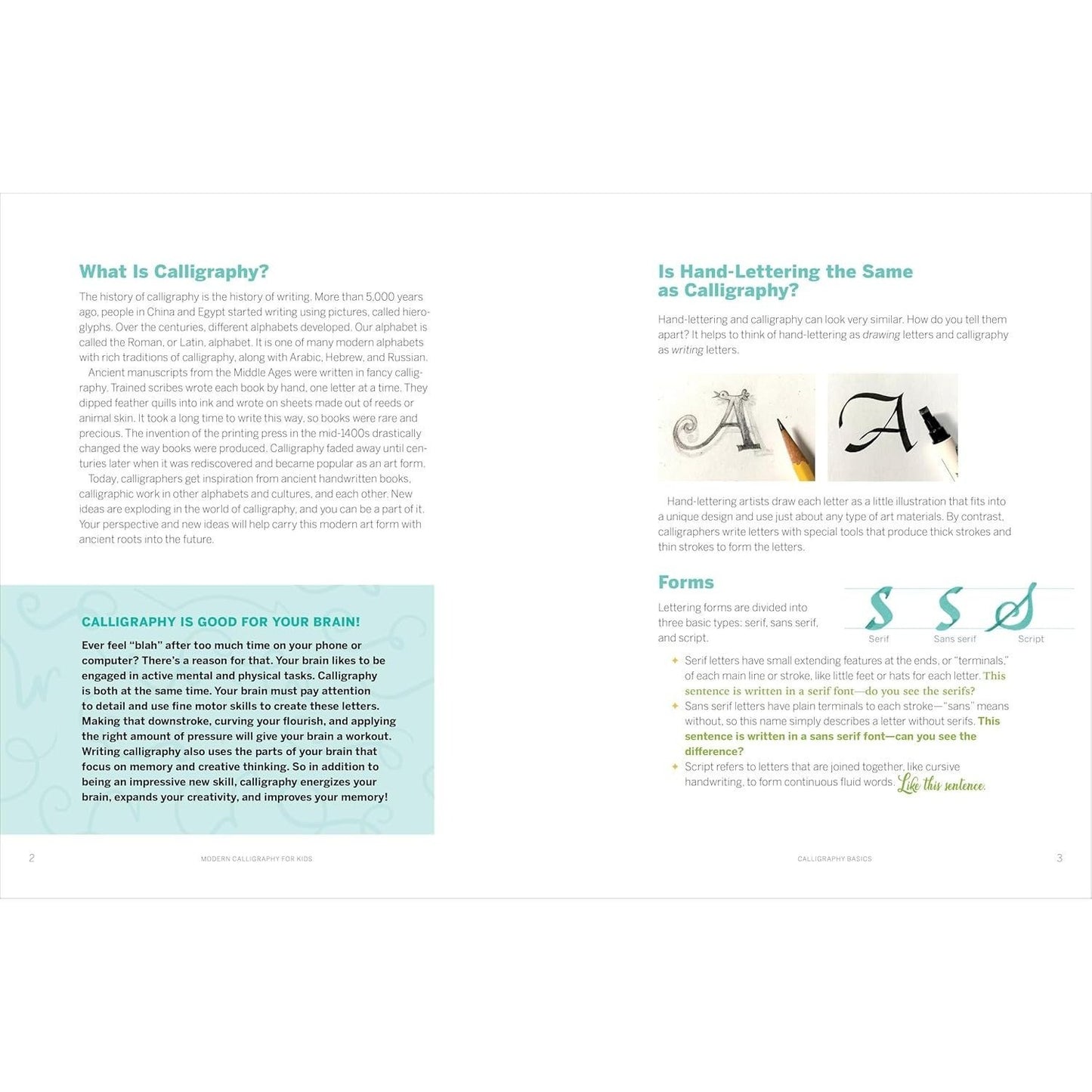Modern Calligraphy for Kids: A Step-By-Step Guide and Workbook for Lettering Fun