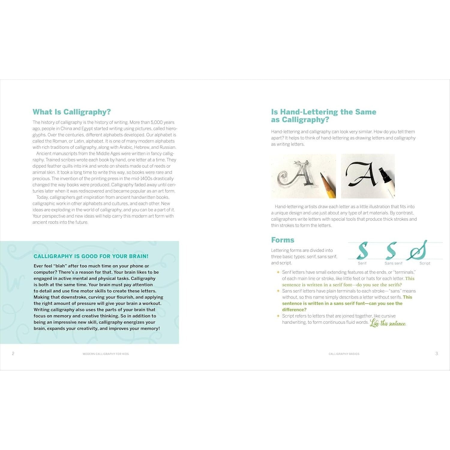 Modern Calligraphy for Kids: A Step-By-Step Guide and Workbook for Lettering Fun