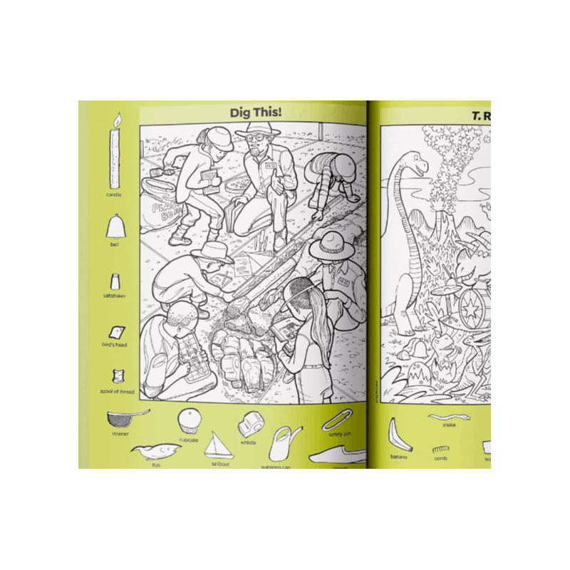 Dinosaur Puzzles: Roaring Fun Hidden Pictures Puzzles with T-Rex, Fossils and More for Kids Ages 6-12, Over 1,900 Hidden Objects for the Ultimate Dino (Spiral Bound)