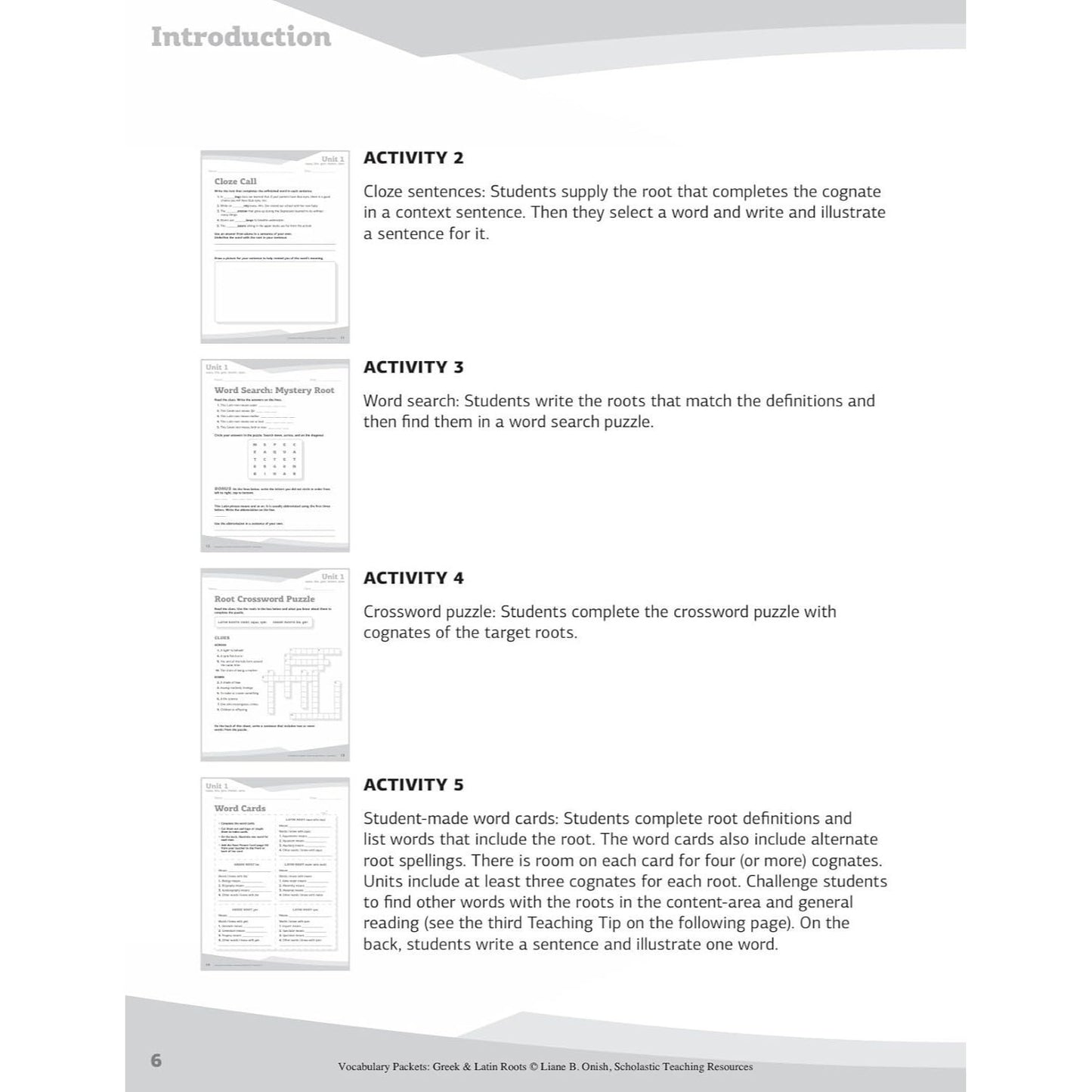 Vocabulary Packets: Greek & Latin Roots (Spiral Bound)
