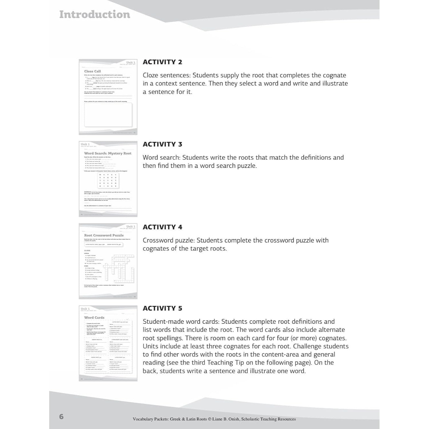 Vocabulary Packets: Greek & Latin Roots (Spiral Bound)