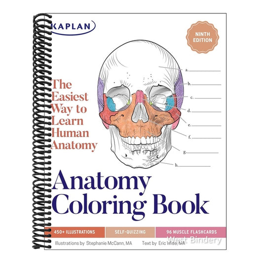 Anatomy Coloring Book with 450+ Realistic Medical Illustrations with Quizzes for Each + 96 Perforated Flashcards of Muscle Origin, Insertion, Action,