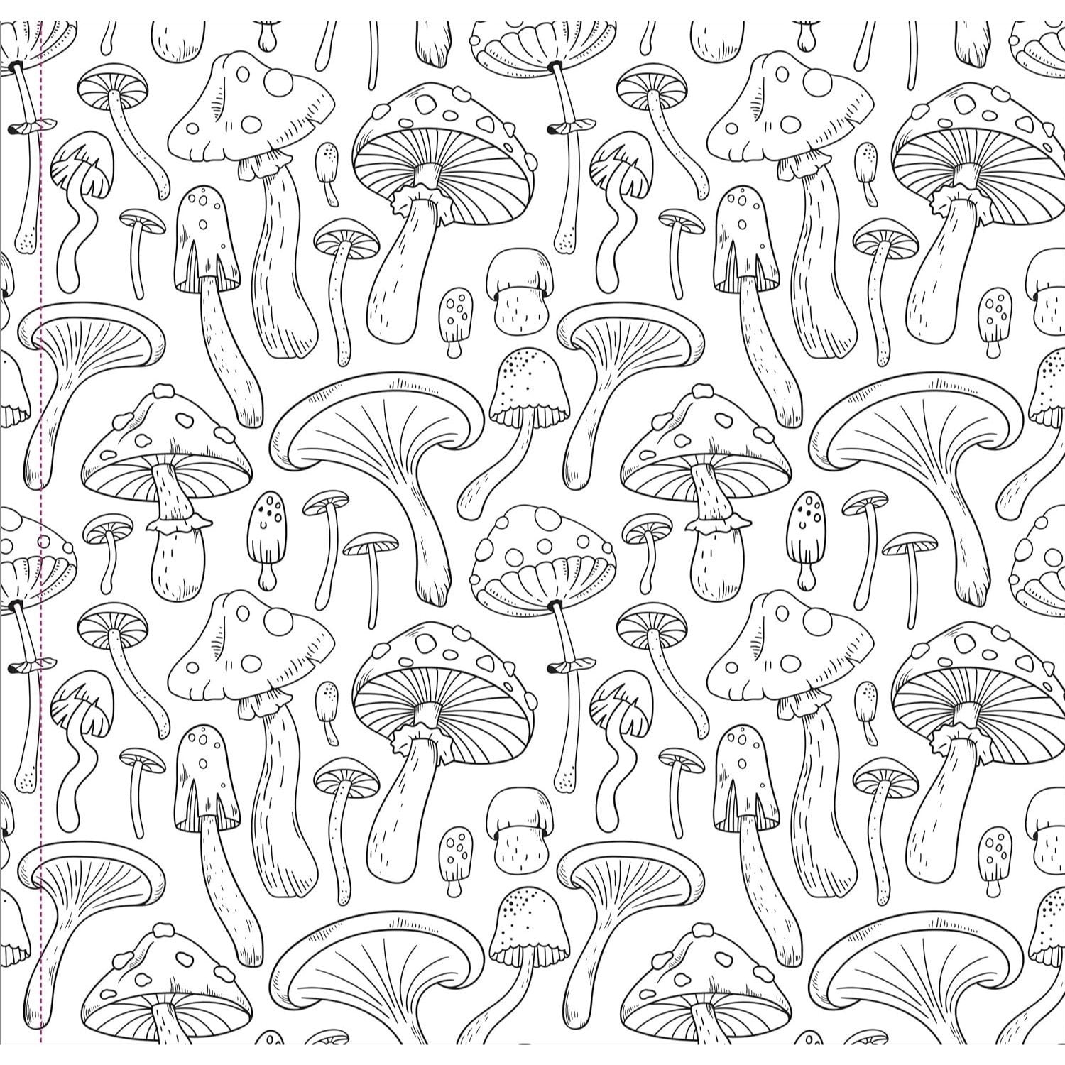 Mushrooms Adult Coloring Book (31 One-Sided Designs on Thick Paper)