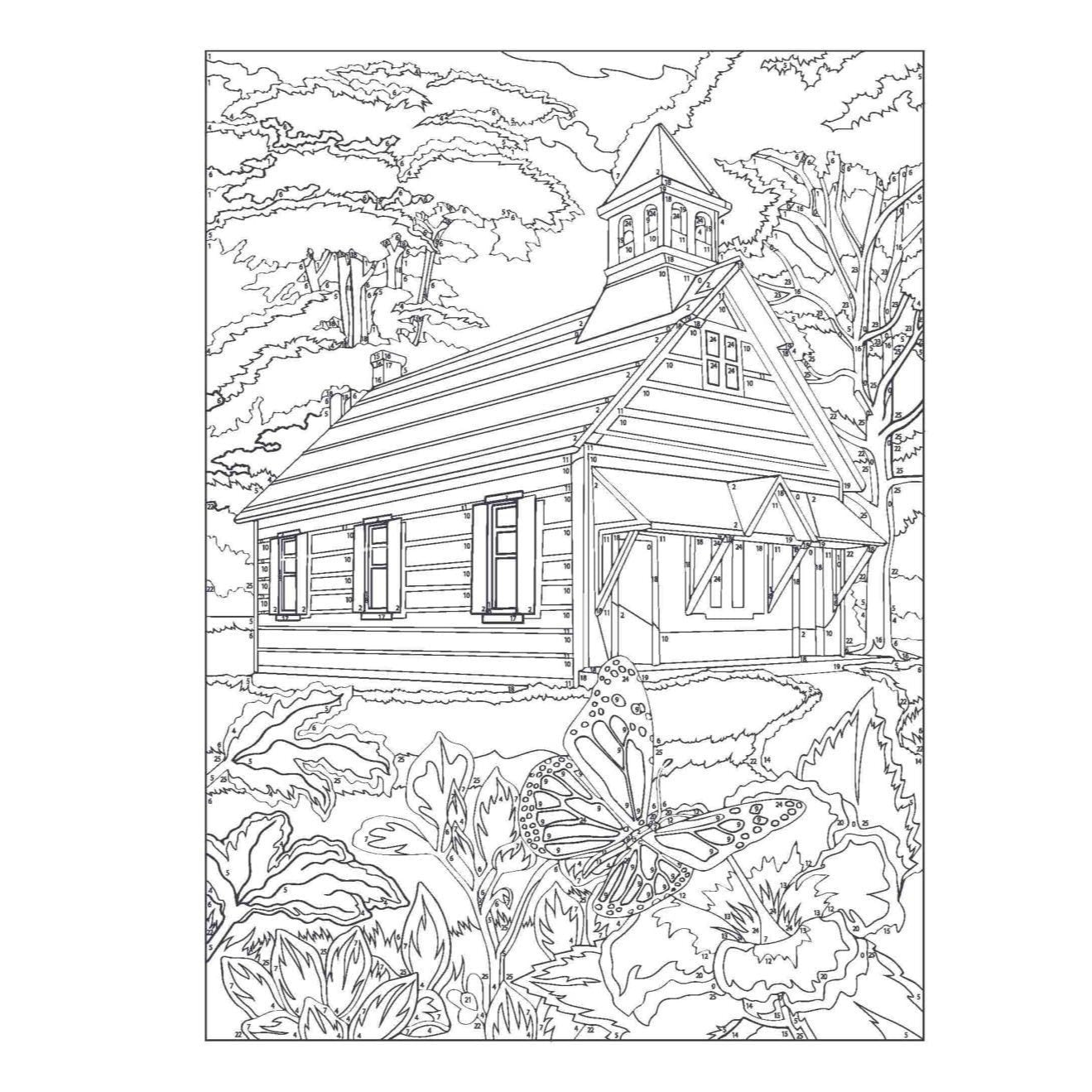 Creative Haven Country Scenes Color by Number Coloring Book