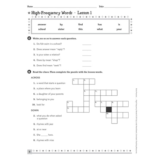High-Frequency Words, Grades 3-6