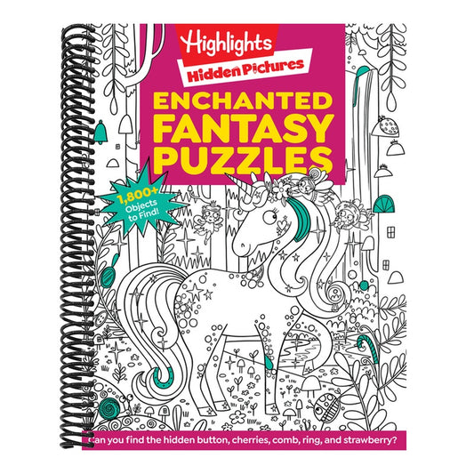 Enchanted Fantasy Puzzles: Find Over 1,800 Hidden Objects Within This Fairy Tale Puzzle Book with Dragons, Fairies and Magical Creatures (Highlights Hidden Pictures) (Spiral Bound)