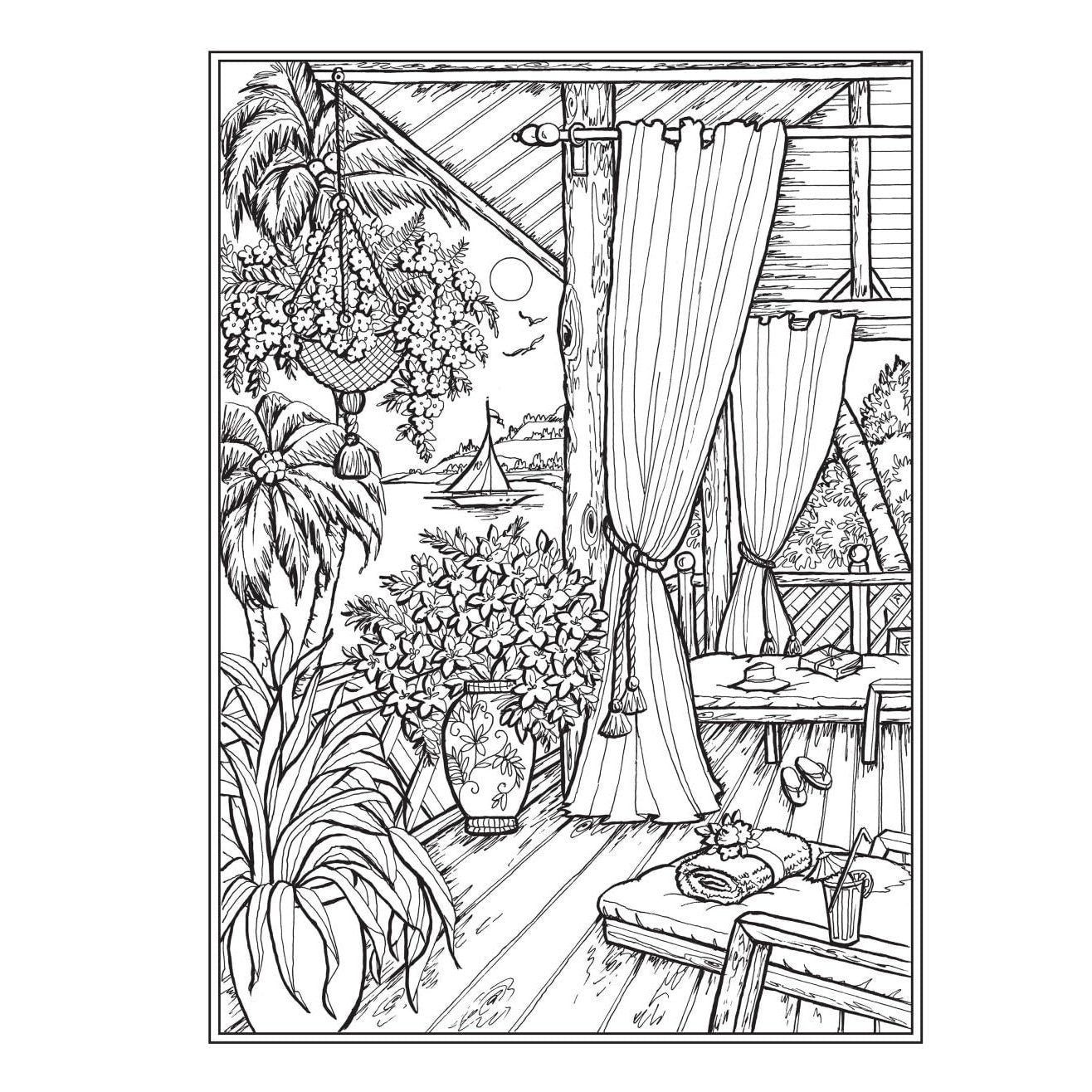 Creative Haven Wish You Were Here! Coloring Book