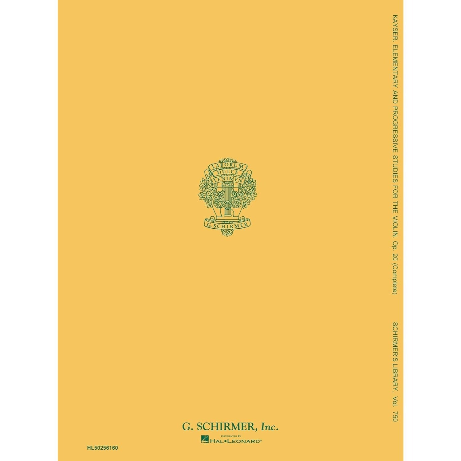 36 Elementary and Progressive Studies Op. 20 Violin Method Schirmer Library of Classics Volume 750 Essential Exercises for Violinists