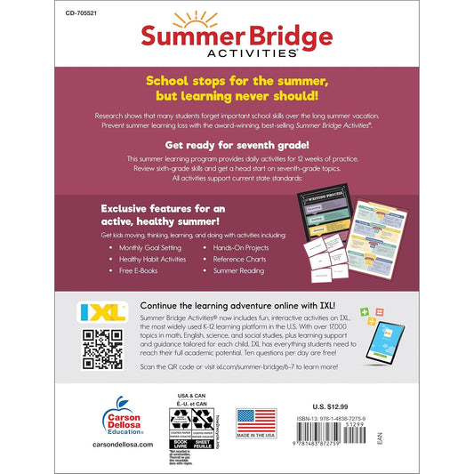 Summer Bridge Activities, Grades 6 - 7 (Summer Bridge Activities) (Spiral Bound)