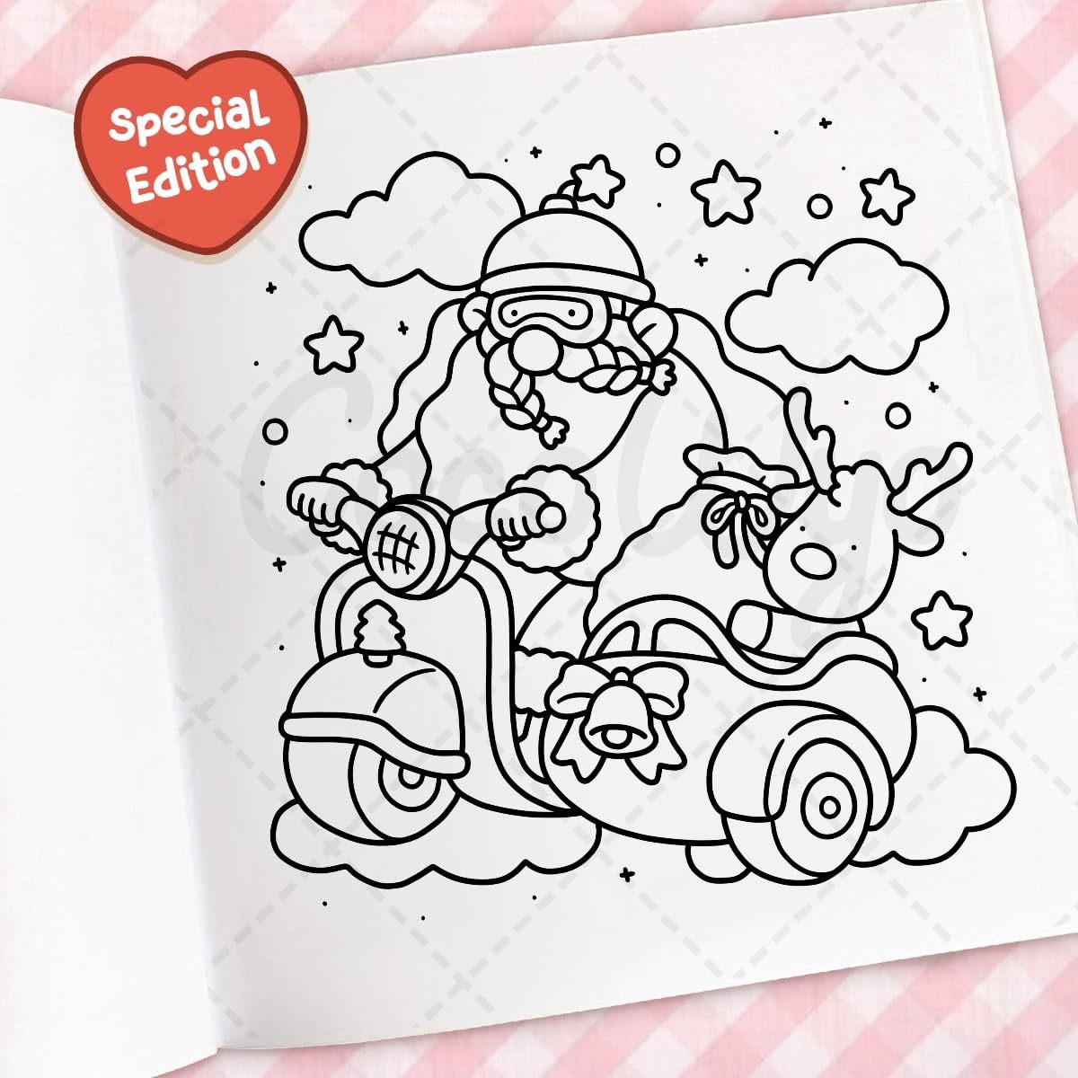 Cozy Christmas: Coloring Book for Adults and Kids (Cozy Spaces Coloring) (Spiral Bound)
