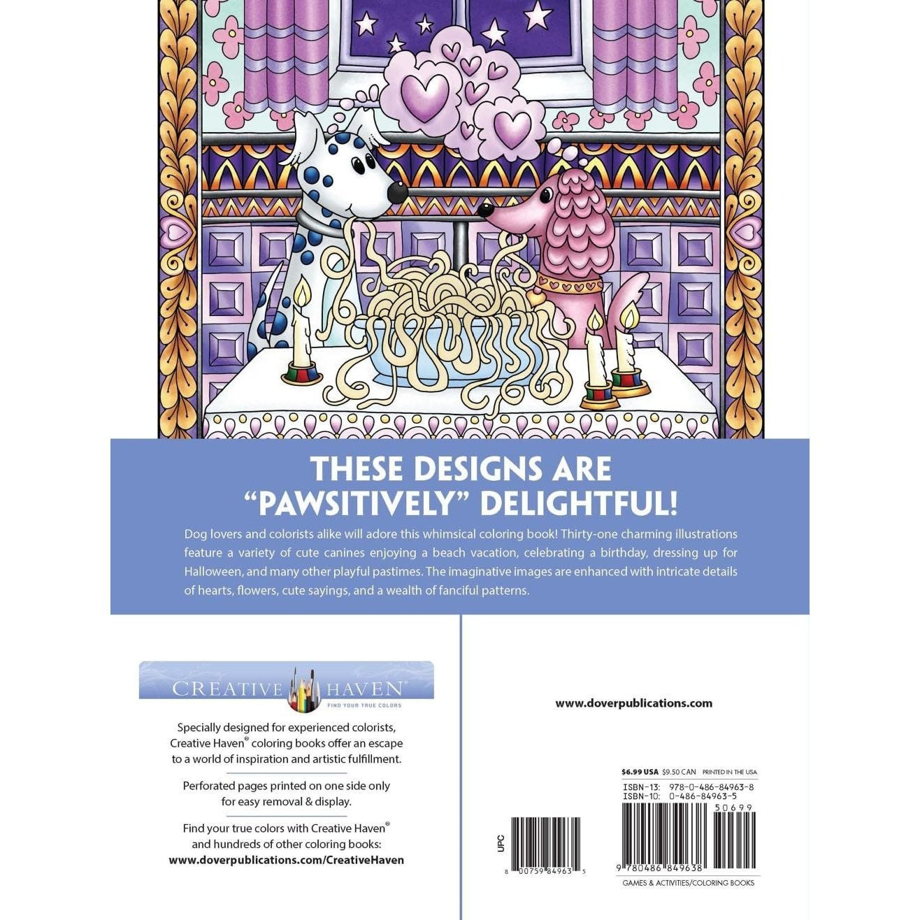 Creative Haven Adorable Dogs Coloring Book