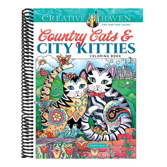 Creative Haven Country Cats & City Kitties Coloring Book