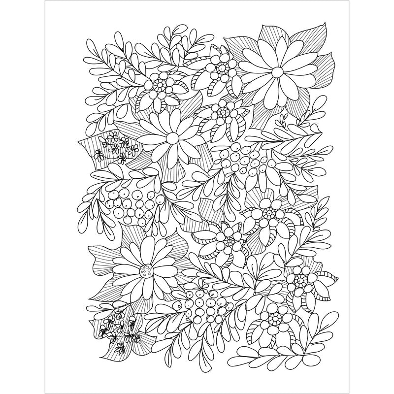 Stress Relief Flower Coloring Book for Adults: Beautiful and Relaxing Floral Designs, Arrangements, and Bouquets (Spiral Bound)