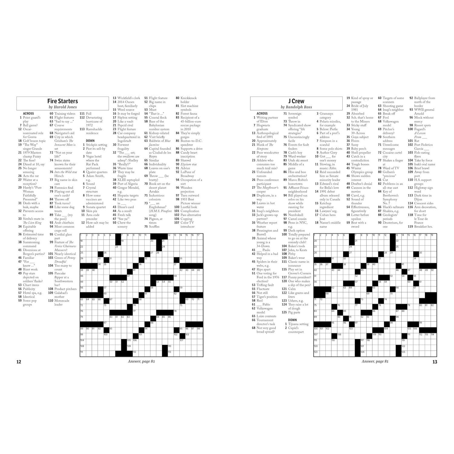 Newsworthy Sunday Crosswords: As Seen in the Wall Street Journal