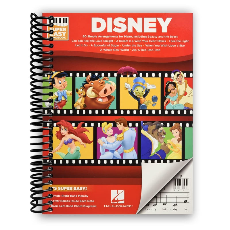 Disney - Super Easy Songbook - Disney Piano Music Book with Accessible Arrangements - Easy-To-Play Piano Sheet Music Book (Spiral Bound)