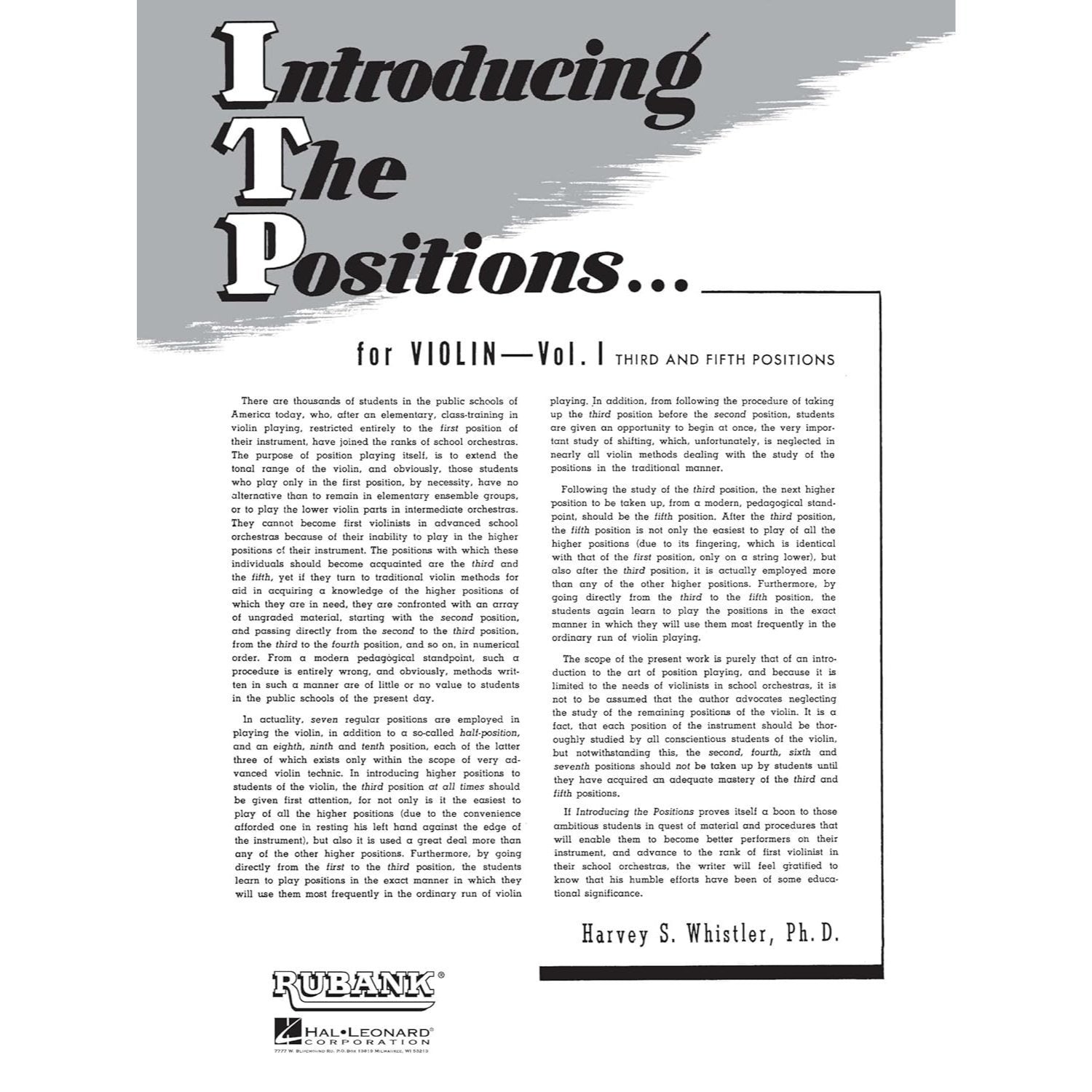 Introducing the Positions for Violin: Volume 1 - Third and Fifth Position Beginner Violin Book