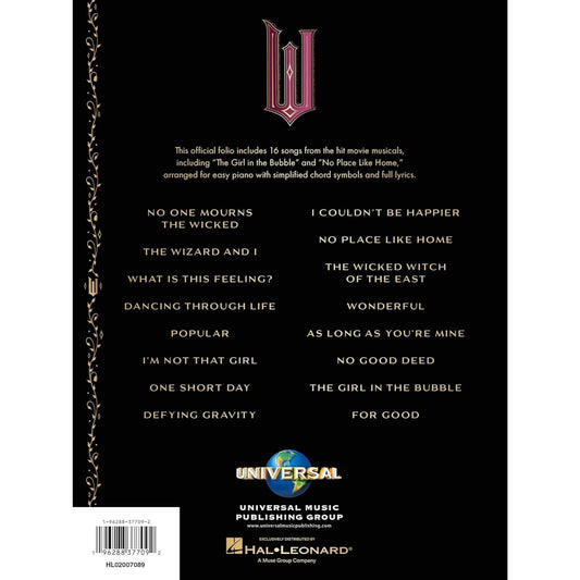 Wicked - Complete Movie Collection for Easy Piano: Souvenir Folio with Full-Color Photos