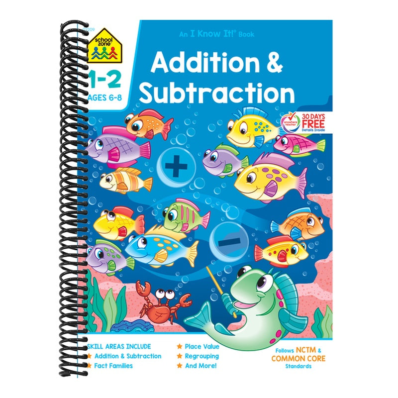 School Zone Addition & Subtraction Grades 1-2 Workbook