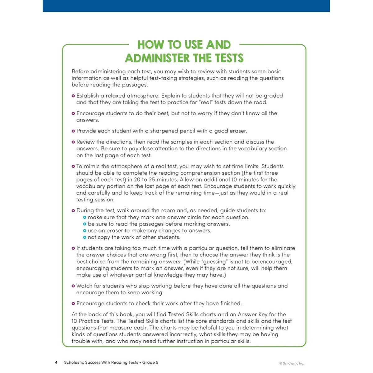 Scholastic Success with Reading Tests Grade 5 Workbook