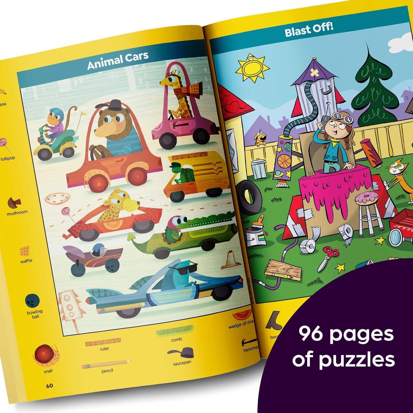 Things That Go Sticker Puzzles: Transportation Activity Book of Cars, Trucks, Planes and More, Hidden Pictures Puzzles with 280 Stickers for Kids 3 an