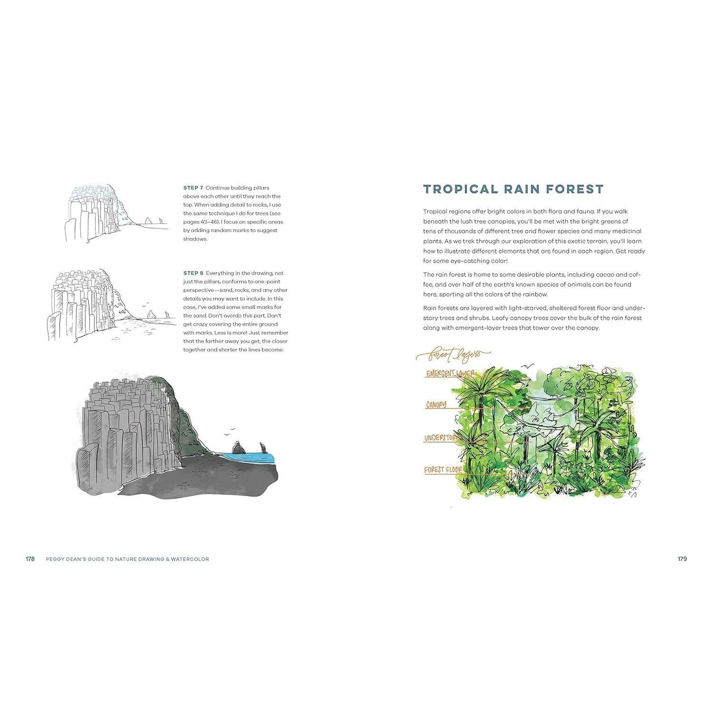 Peggy Dean's Guide to Nature Drawing and Watercolor: Learn to Sketch, Ink, and Paint Flowers, Plants, Trees, and Animals