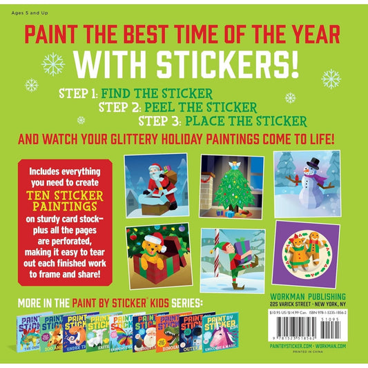 Paint by Sticker Kids: Holly Jolly Christmas: Create 10 Pictures One Sticker at a Time! Includes Glitter Stickers