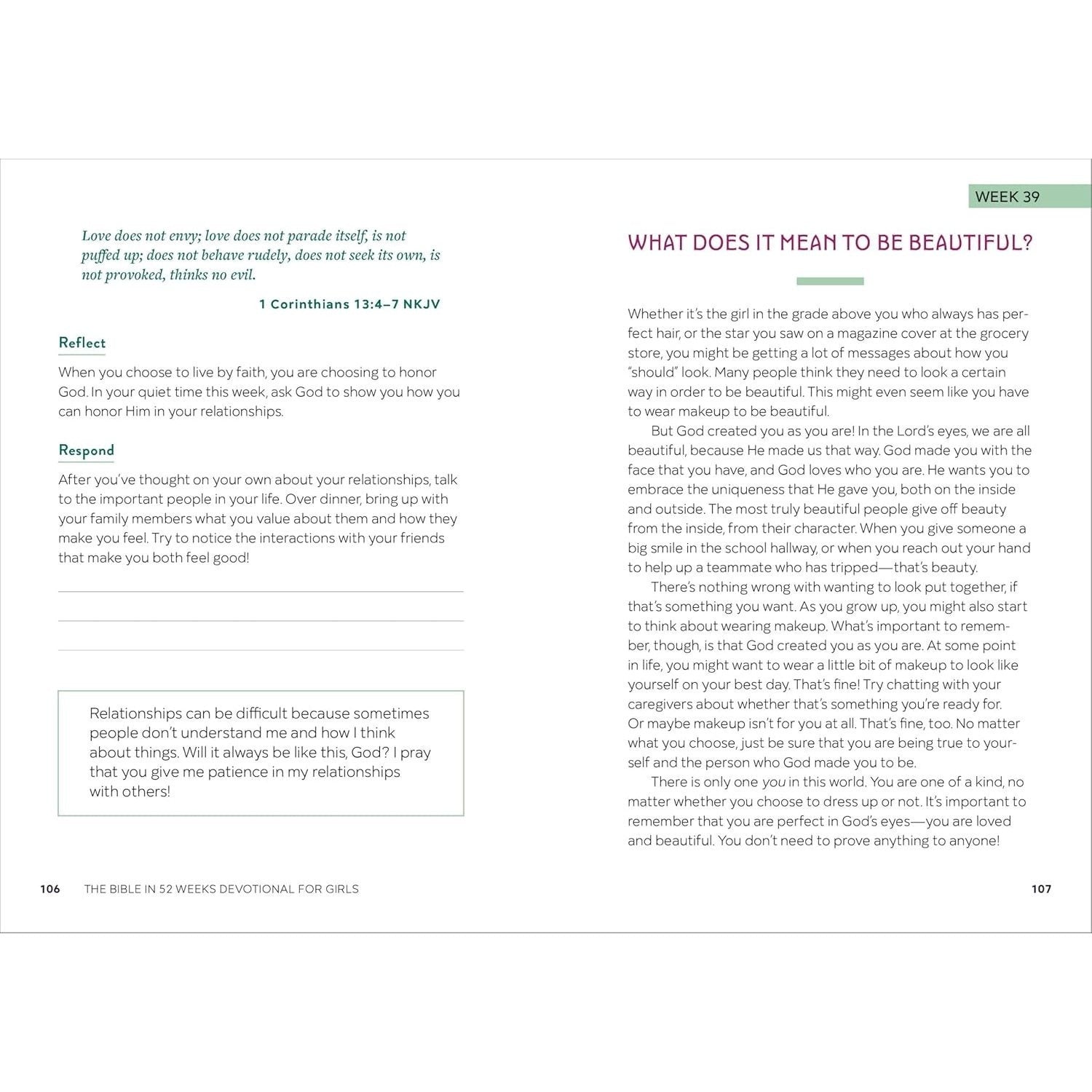 The Bible in 52 Weeks Devotional for Girls: A Year of Growing in Faith