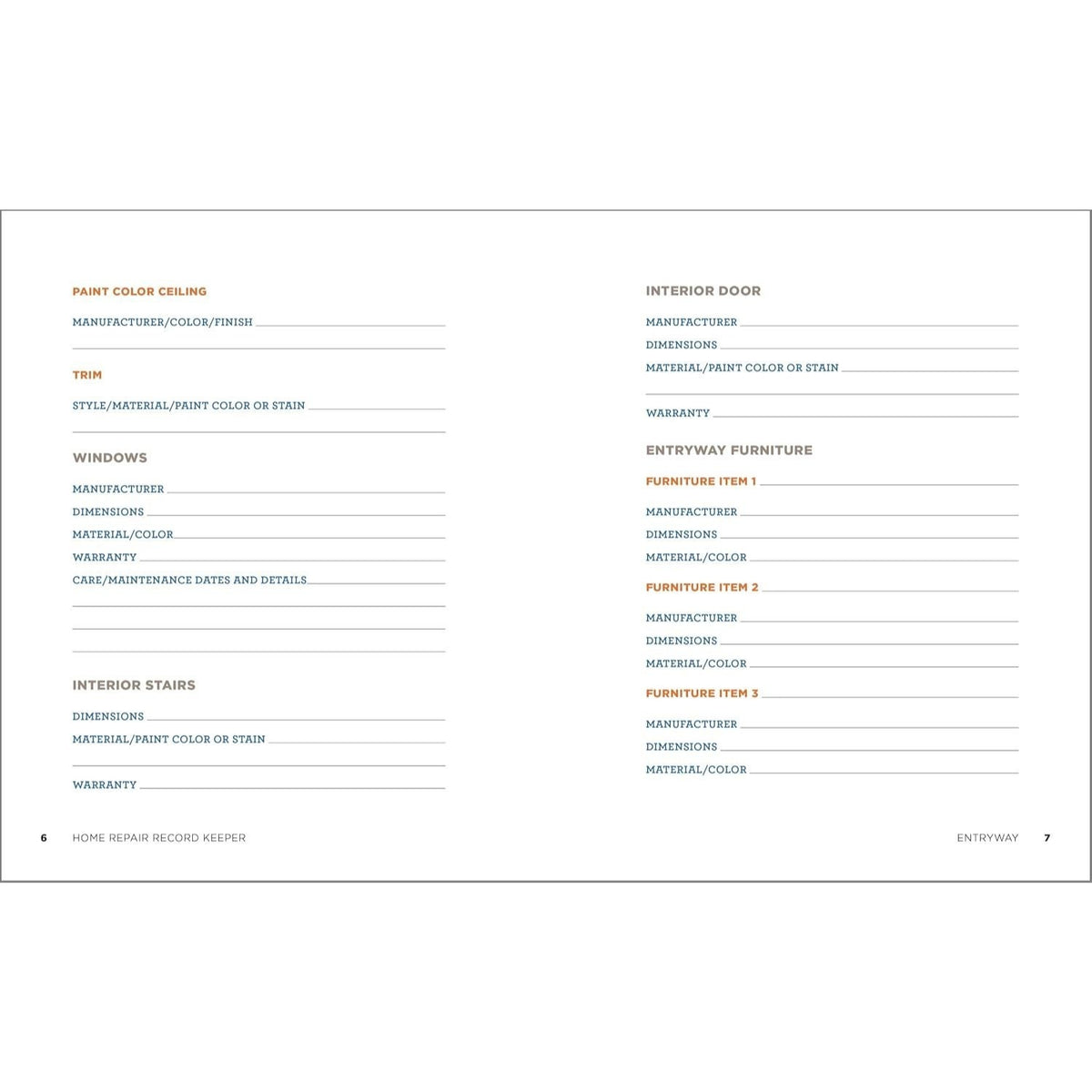 Home Repair Record Keeper: Includes Schedules and Maintenance Logs