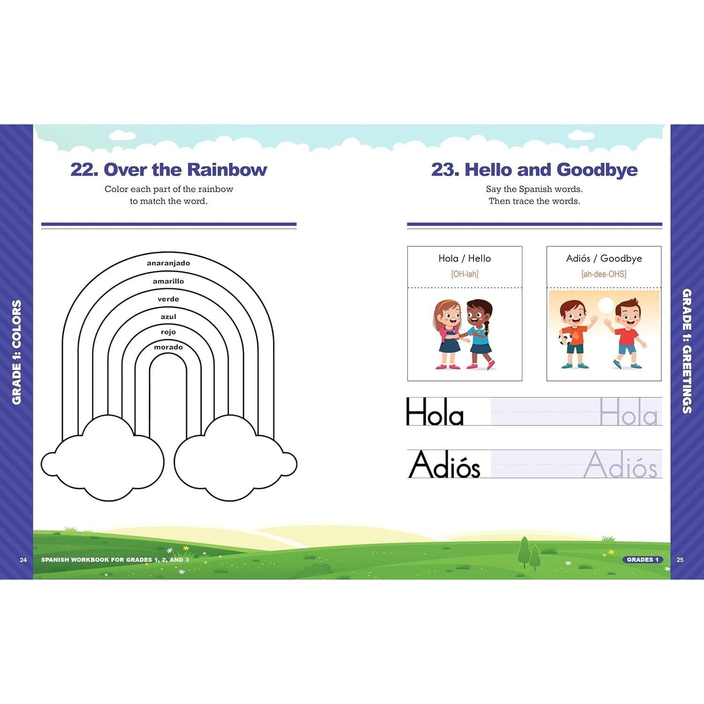 The Spanish Workbook for Grades 1, 2, and 3: 140+ Language Learning Exercises for Kids Ages 6-9 (Spiral Bound)